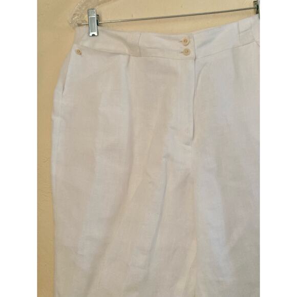 Talbots Irish Linen Petite Pants Cropped Size 16P White Fully Lined NWOT - Picture 5 of 7